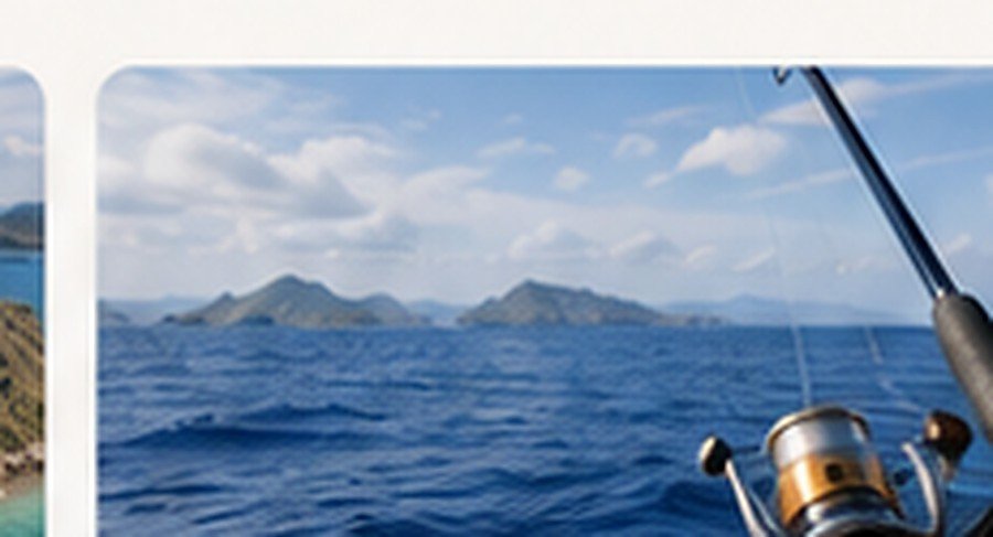 Fishing rod overlooking the Komodo waters